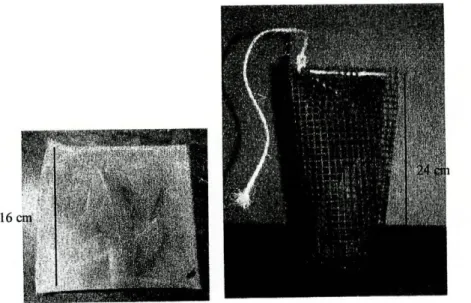 Figura 3 - Sacos de malha fina (à esquerda ) e de malha grossa (à direita). 