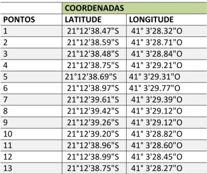 Figura 7: Representação da poligonal no Google Earth 