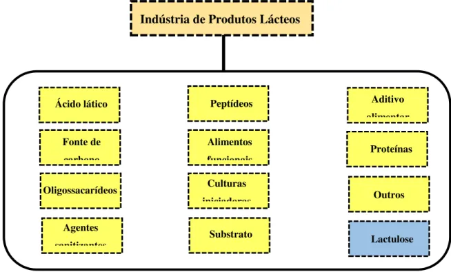 Figura 2.2. Principais compostos de valor derivados da indústria de produtos lácteos 