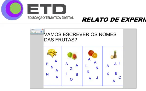 FIGURA 3  –  Escrita dos nomes das frutas 9
