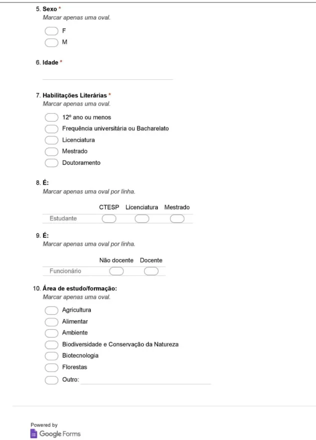 Figura 5 (cont.) - Questionário de avaliação do impacto do Projeto PO SEUR na comunidade da ESAC 