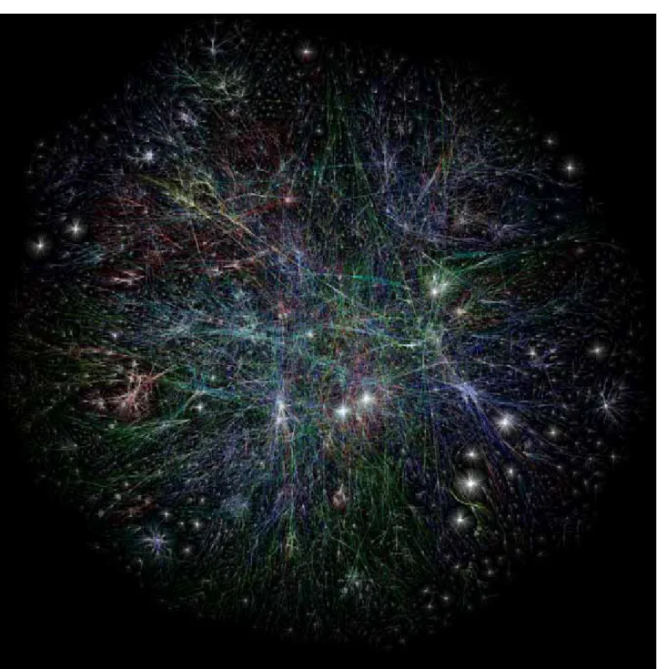 Figura 8 – Imagem 21  das conexões e fluxos nas principais rotas da internet mundial. 