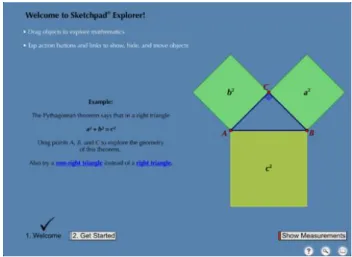 Figura 1 - Interface inicial do Sketchpad Explorer   (Fonte: ITUNES. Geometer's Sketchpad (2012)) 