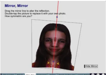 Figura 2 - Atividade que envolve os conceitos de simetria e reflexão  (Fonte: ITUNES. Geometer's Sketchpad (2012)) 
