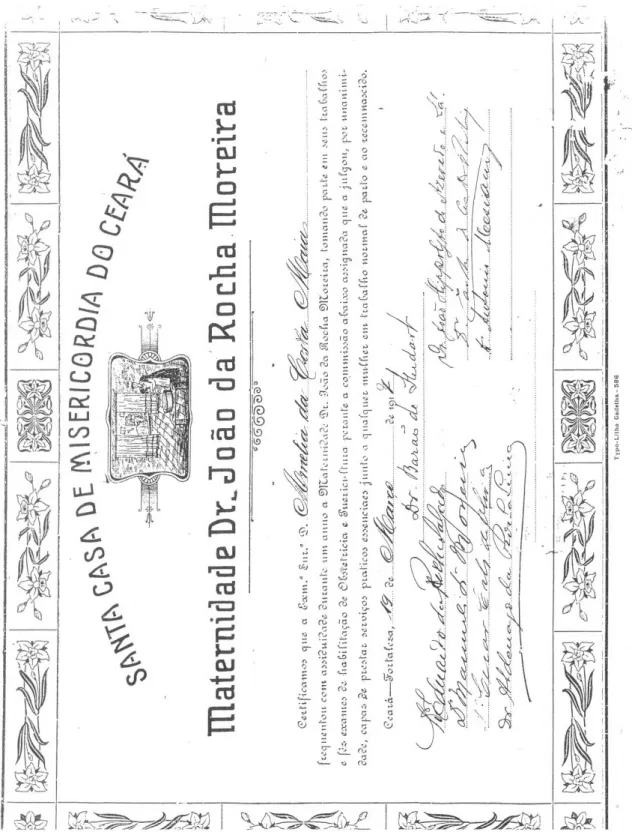 Figura 1. Certificado da parteira Amélia da Costa Maia, formada pelo Curso de Parteiras da Maternidade  Dr