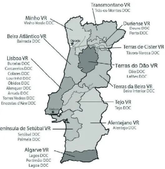 Figure 1: Major Wine Region’s and D.O. C’s in Portugal