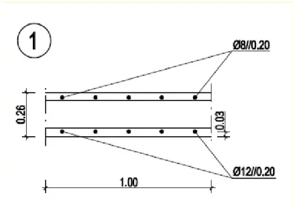 Fig. 4.1 - Secção transversal da laje 