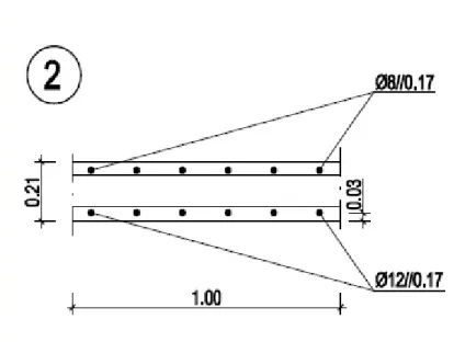 Fig. 4.2 - Secção transversal da laje 