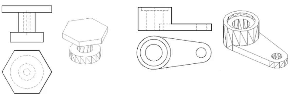 Figura 22 Tipos de traços a usar na representação dos elementos de uma projeção. Sem cotagem 