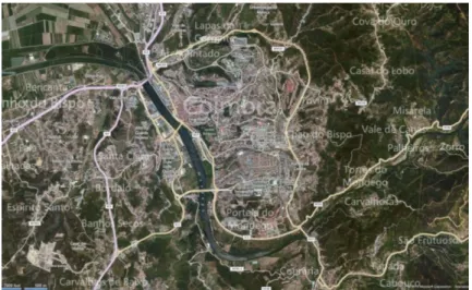 Figura 9 – Imagem aérea de Coimbra, Portugal (Fonte: www.bing.com/maps, 7/9/2012) 