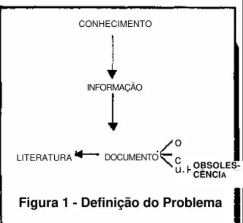 Figura 1 - Definição do Problemau.coDOCUMENTOLITERATURA INFORMAÇÃO OBSOLES-CÊNCIA