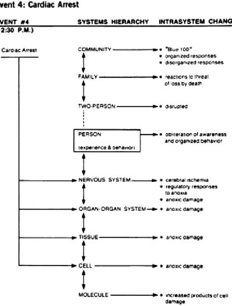 Fig. 1 – Multidimensionalidade do paciente, num episódio de paragem  cardíaca, descrito por Engel 7