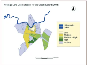 Figure 14: Simulated Suitability for the Great Bustard in the study area