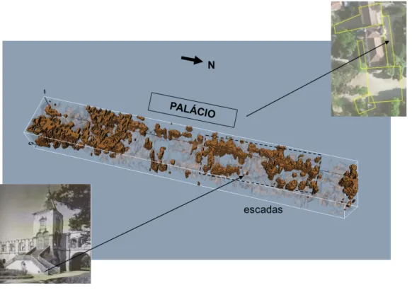 Figura 4- Resultados do ensaio de georradar do setor este.