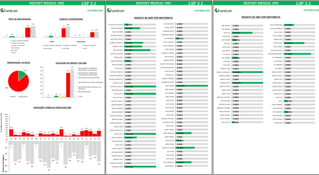 Figure 14 - 1st Mensal Report Model (legible data in Annex 4)  Source: Author during internship