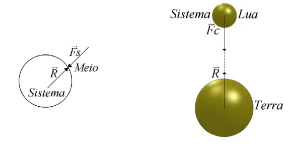 Figura 6 – Terceira Lei de Newton e a Força de Campo e a Ação Gravitacional 
