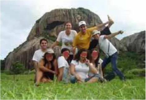 Figura 7. Participantes da pesquisa no Parque Estadual da Pedra da Boca  – PB.Neste parque eles  realizaram e ainda realizam caminhadas e rapel