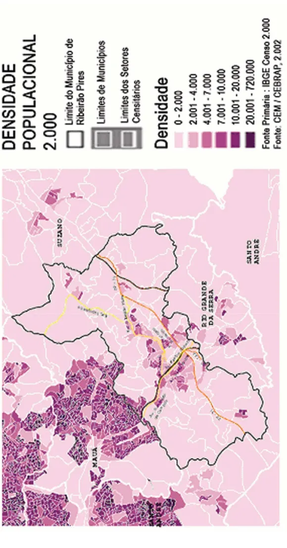 FIGURA 3: Cartograma de Densidade Populacional do