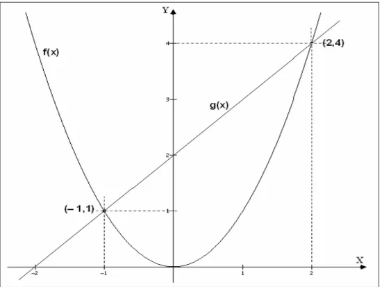 Figura 1. Registro gráfico de f e g. 