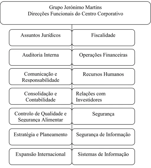Figura 2 – Direcções Funcionais do Centro Corporativo  Fonte: Governo da Sociedade, 2011, p.15