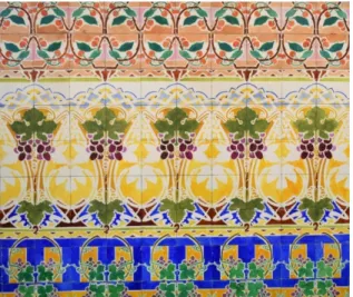 Fig. 10 Azulejo panel at Colégio Roussel refectory. (ACF 2010)  Also  in  the  same  year  he  painted  a  panel  and  the  bands  for  Armazéns  Casa  do  Povo  d`Alcântara  (Alcântara  People`s  Department Store) in Lisbon, the building was erected by bu