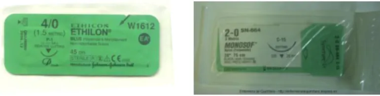 Figura 14: Exemplo de Sutura Ethilon® e Monosof® 