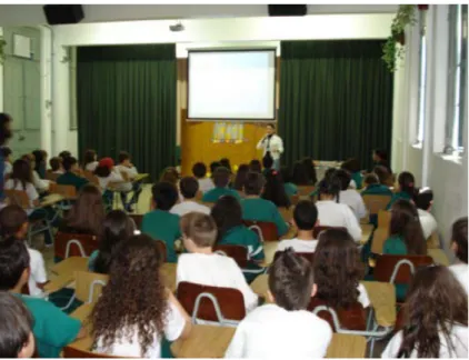 FOTO 1 – Palestra da bibliotecária da instituição 