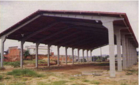 FIGURA 1: Sistema estrutural de pórticos para telhado de duas águas. 