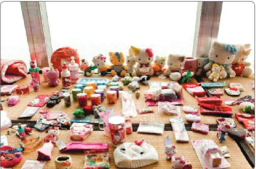 Fig. 2. Coleção de produtos Sanrio estampados com a gatinha Hello Kitty.