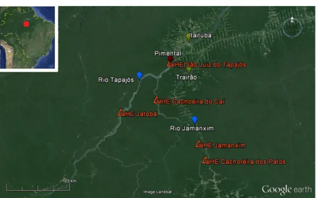 Figura 6 – Mapa: localização do Complexo Hidrelétrico de São Luiz do Tapajós  