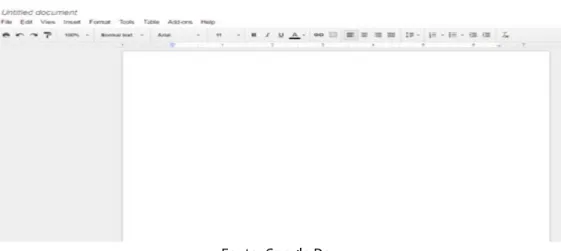 Figura 3 - Página de escrita do Google Docs