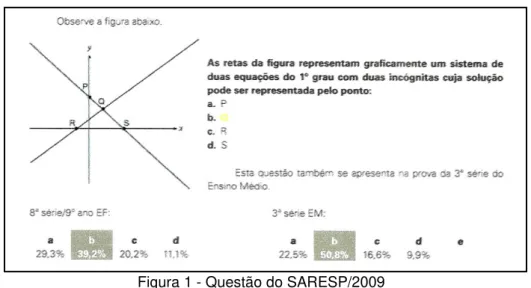 Figura 1 - Questão do SARESP/2009  Fonte: SÃO PAULO, 2010, p.156