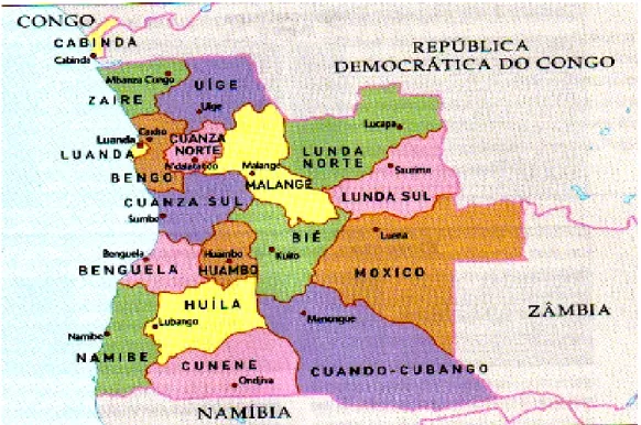 Figura 3: Mapa de Angola Fonte: http://veromundo.comuf.com