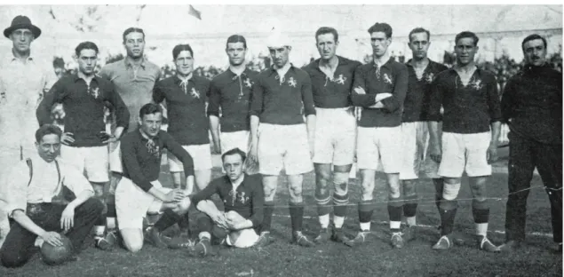 Figura 34 - Seleção de futebol espanhola que enfrentou a Bélgica nos jogos Olímpicos de 1920