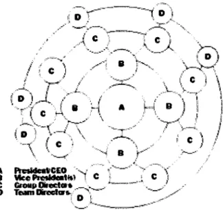 Figura  2.3  -  Estrutura  Organzacional  em  Círculos  [Teixeira,  1998]