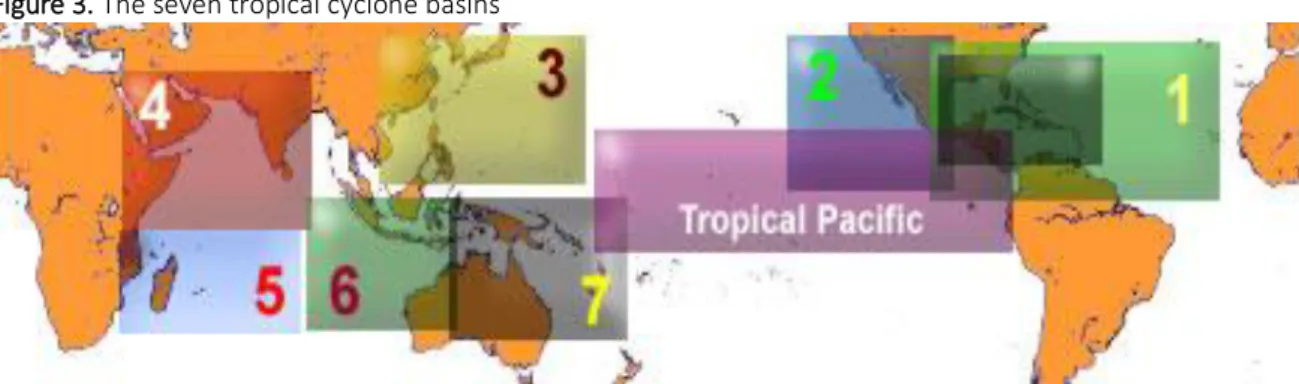 Figure 3. The seven tropical cyclone basins 