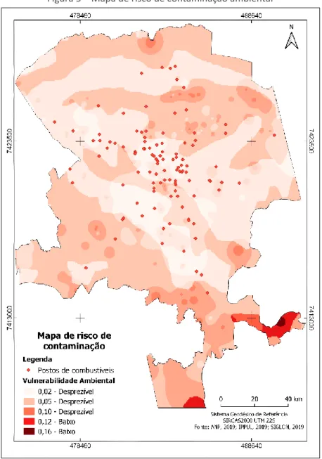 Figura 5 – Mapa de risco de contaminação ambiental 