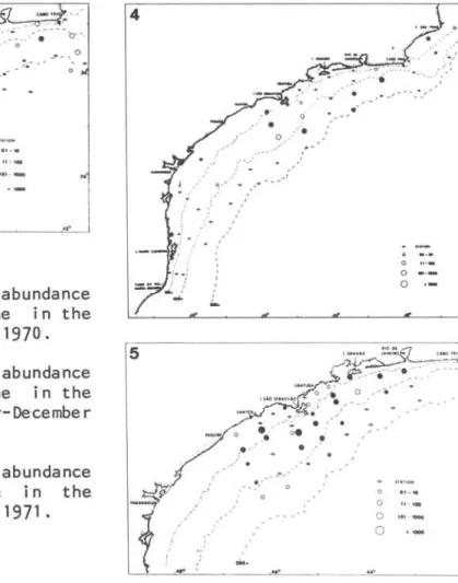 Fig.  :3  - Distribution  and  abundance  of  sardine  larvae  in  the 