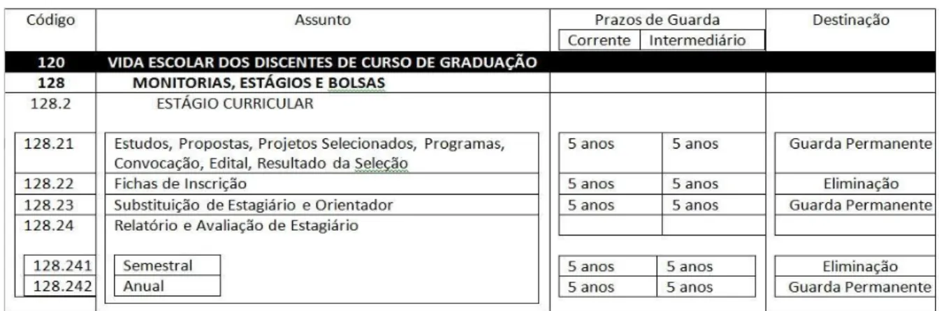 FIGURA 2: Classificação e temporalidade dos contratos de estágio.