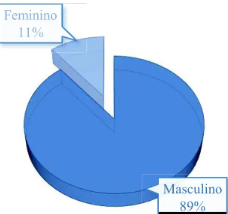 Gráfico 1 - Distribuição da amostra por sexo. 