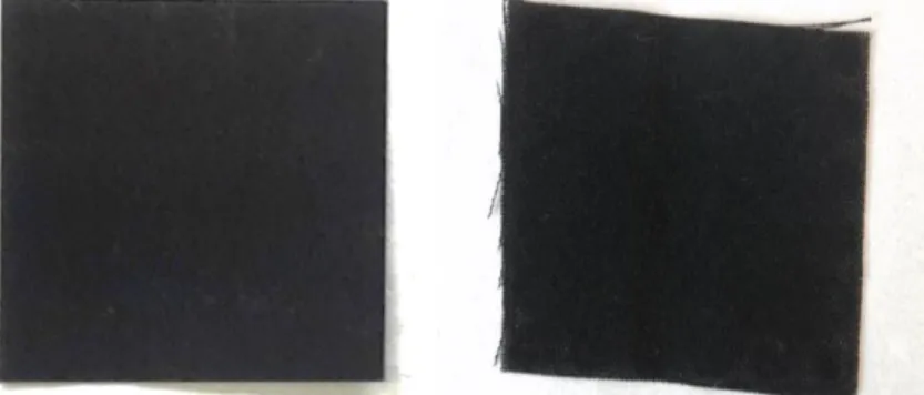 Figura 11. Camada de difusão: Papel de carbono à esquerda; Tecido de carbono à direita