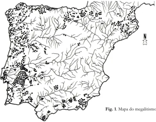 Fig. 1. Mapa do megalitismo peninsular 