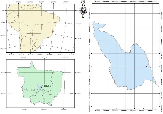 Figura 1 -  Localização geográfica do talhão amostral no município de Nova Mutum, MT -  Brasil 