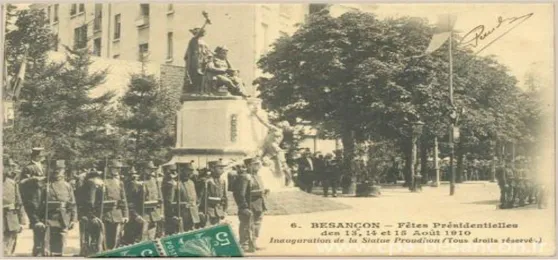 Fig. 7 – Inauguração da estátua de bronze na Avenida Helvetia, realizada pelo escultor Georges Laethier  Não existe mais