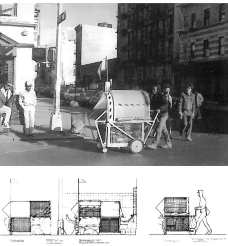 Fig.  15  Projecto  de  veiculo  transportável  e  flexível  para  os  sem  abrigo  que  serve  como uma casa móvel  