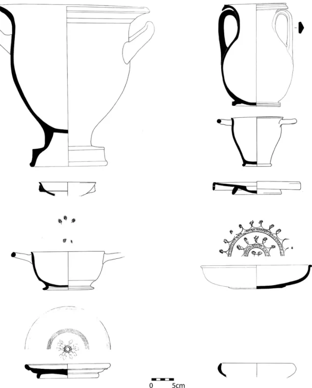 Fig. 5.  Greek vases in the  osm : the documented shapes (after Rouillard et al., 1988-1989, adapted).