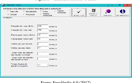 Figura 5 – Interface método OCRA 