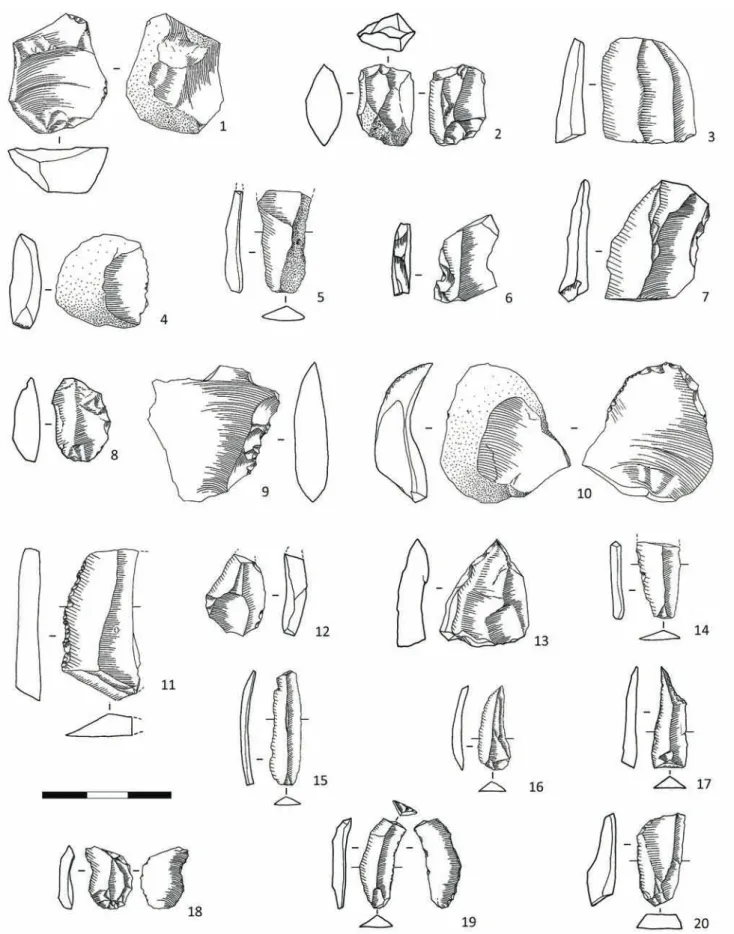 Fig. 13 - Medo da Fonte Santa. Lithic assemblage. Curated technological subsystem on flint