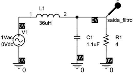 Figura 3.1 - Esquema SPICE do filtro Butterworth passa-baixo de ordem 2 