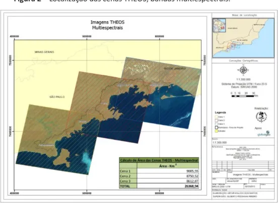 Figura 2 – Localização das cenas THEOS, bandas multiespectrais. 